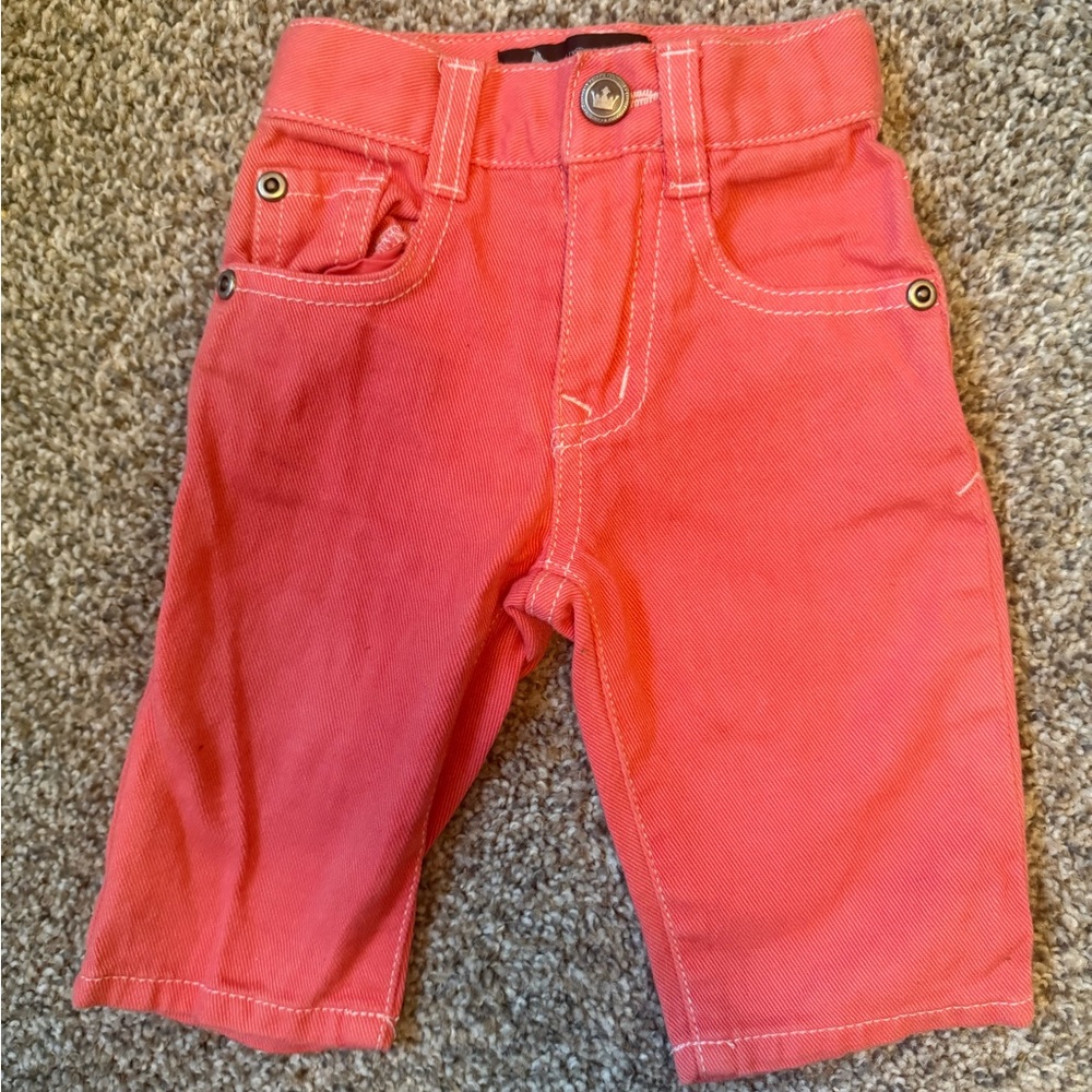 Vibrant Coral Kids Jeans